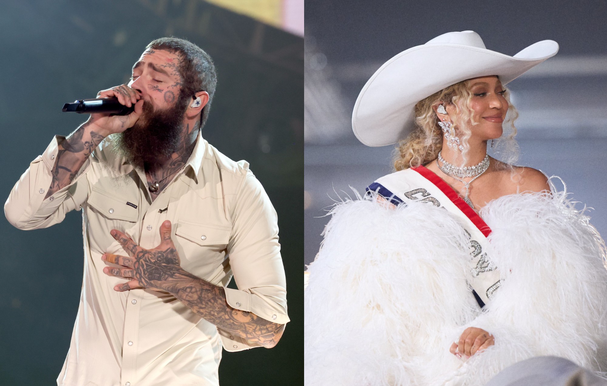 Post Malone дзеліцца сардэчным паведамленнем для Beyoncé пасля Каляднага шоу ў перапынку