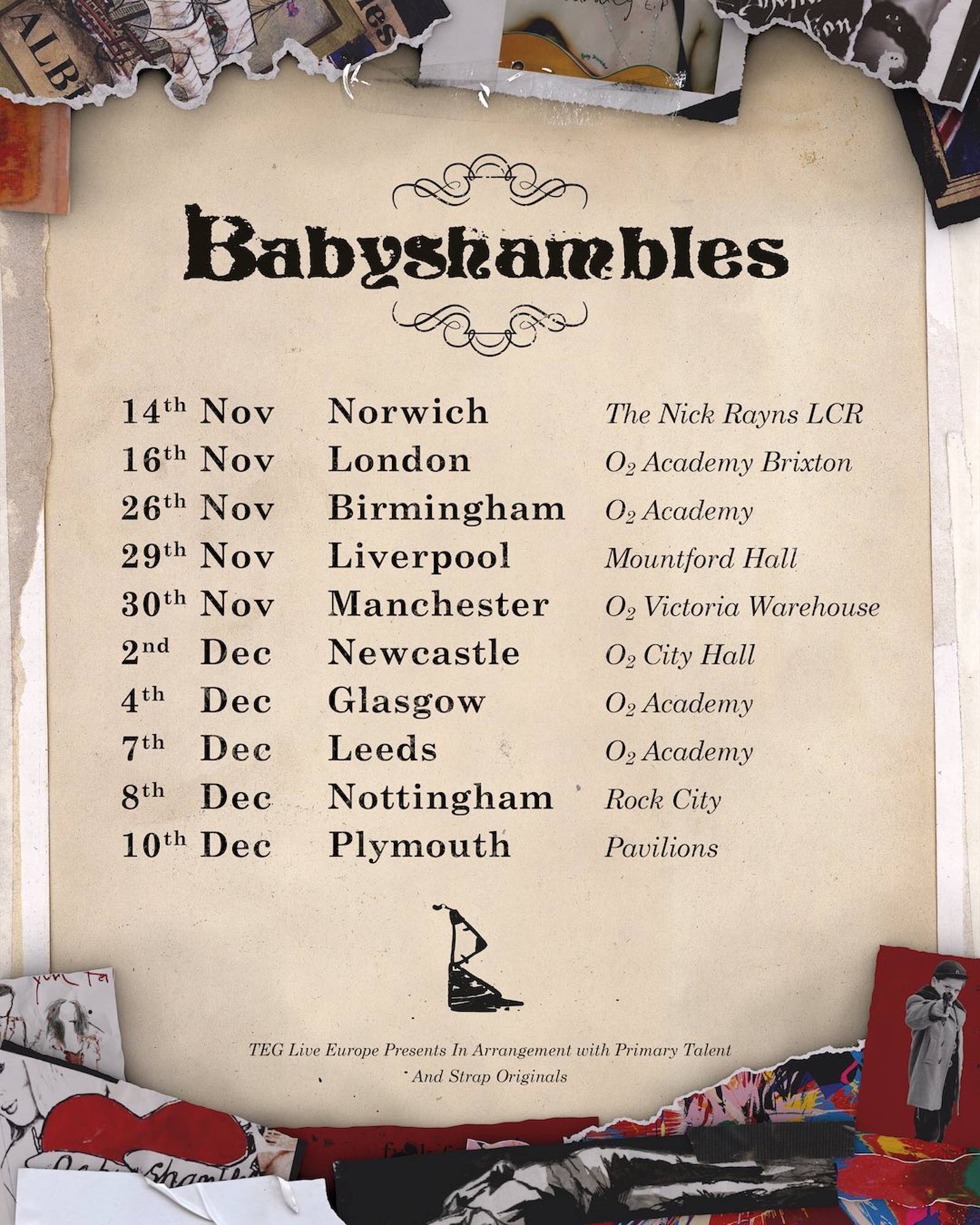 Плакат для Tour Babyshambles '2025. Крэдыт: Націсніце