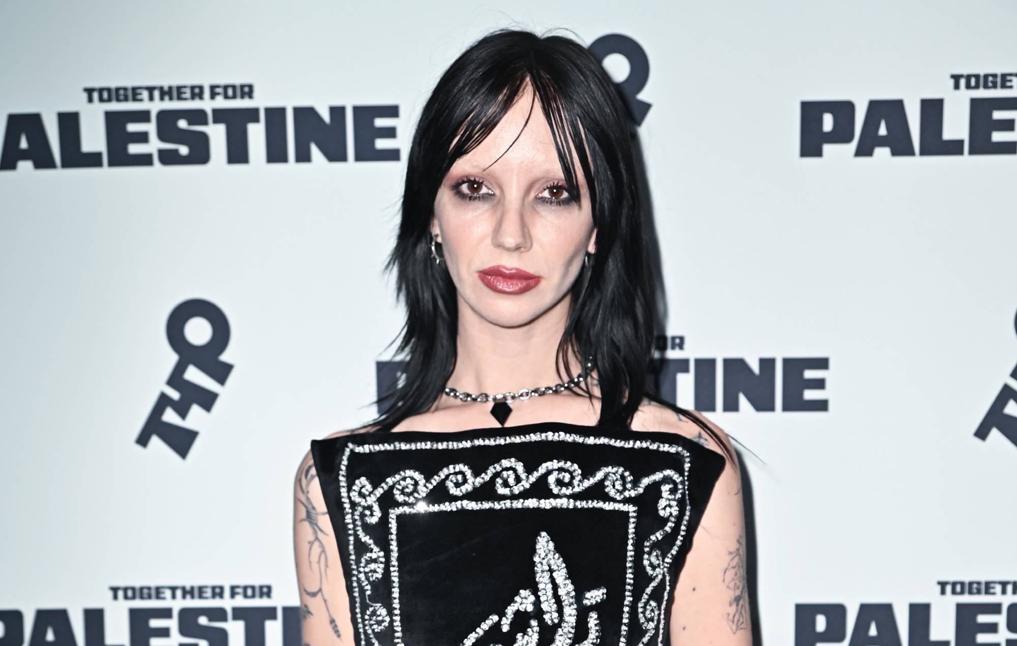 Bambie Thug backstage at the Together For Palestine fundraising event at OVO Arena Wembley (Photo by Laura Rose/Dave Benett/Getty Images)